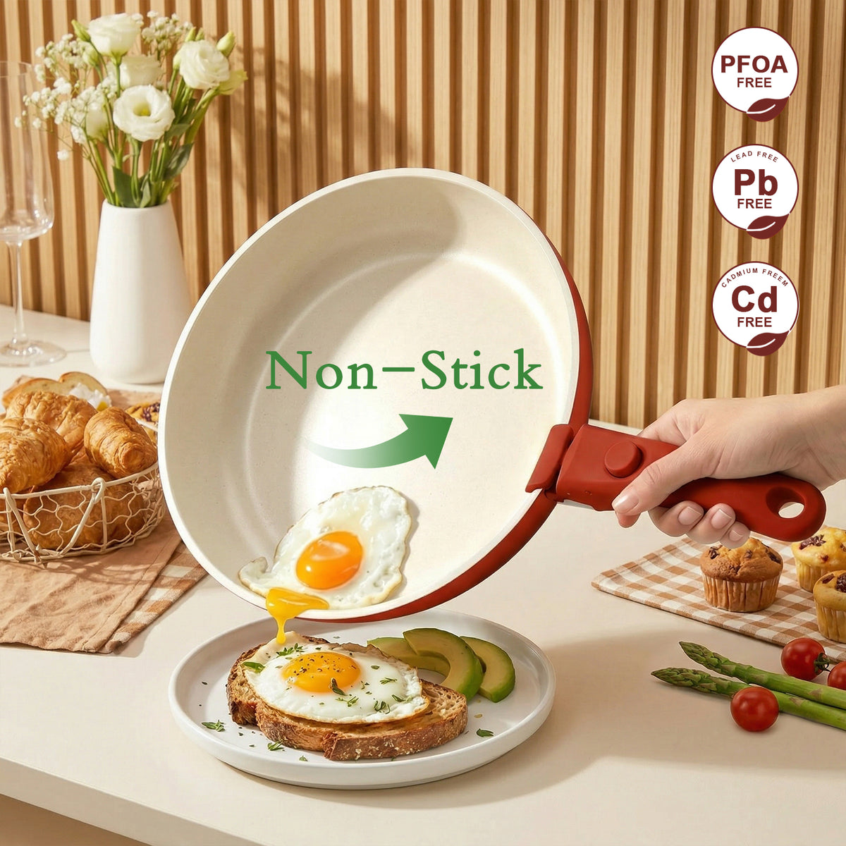 GIPP 21 Piece Pots and Pans Set Non Stick, Cookware Set with Detachable Handles, Safe for Ovens and Dishwashers,Induction Cookware
