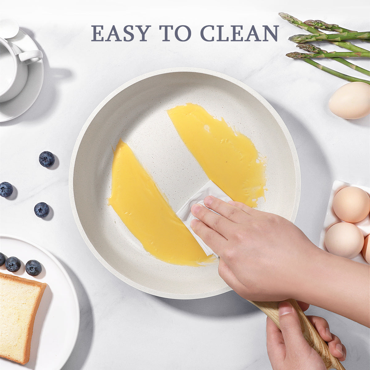 GIPP 3 Pcs Non Stick Frying Pan Set, 9.5”, 10”, 11” Ceramic Cookware with Induction Compatible,Dishwasher Safe,Kitchen Cooking Skillet Pans Set