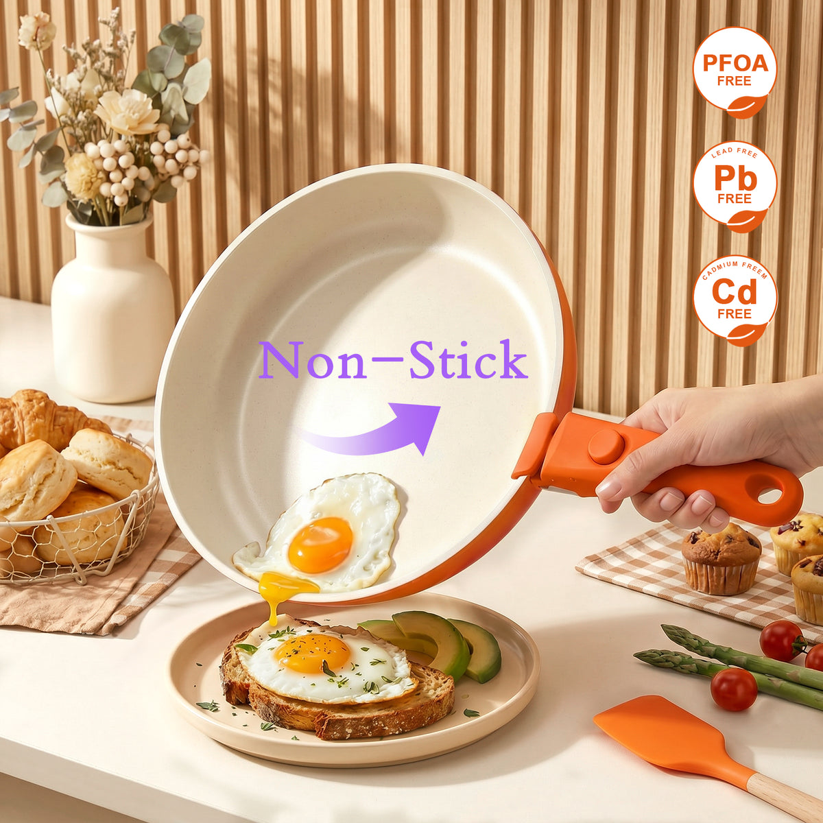 GIPP 21 Piece Pots and Pans Set Non Stick, Cookware Set with Detachable Handles, Safe for Ovens and Dishwashers,Induction Cookware