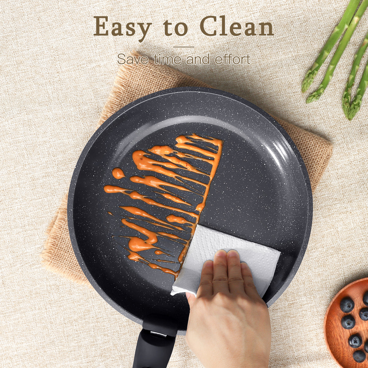 GIPP 17 Piece Ceramic Nonstick Pots and Pans Set,Cookware Set with Detachable Handles, Oven Dishwashers Safe,Induction Compatible,RV Kitchen Cooking Set