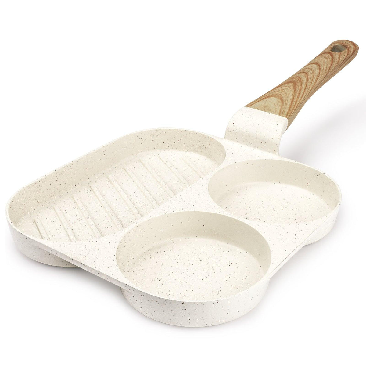 GiPP Egg Frying Pan, Pancake Pan Granite Nonstick 3 Hole Frying Egg Omelette Skillet for Breakfast - GiPP Kitchenware