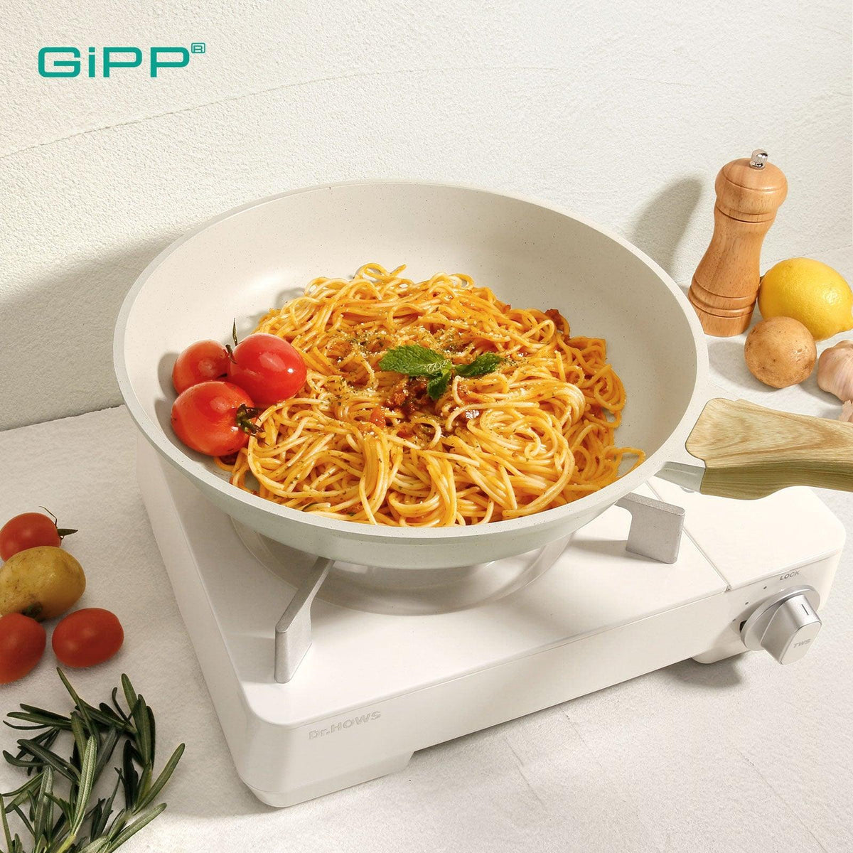 Nonstick Frying Pan Skillet - 8"/9.5"/11" Granite, Heat-Resistant Handle - GiPP Kitchenware
